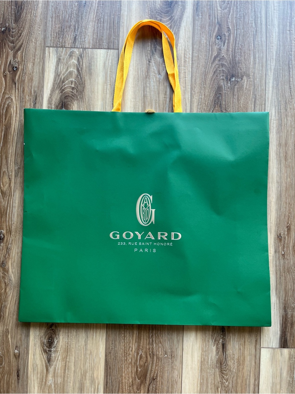 Goyard Green Shopping Bag with Yellow Handles and Center Logo 🛍️